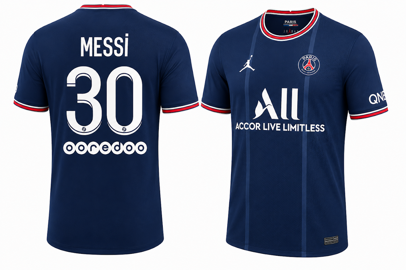 Jerseyjunction PSG Home Jersey 2021/22 โ Custom Name & Number Football Jersey