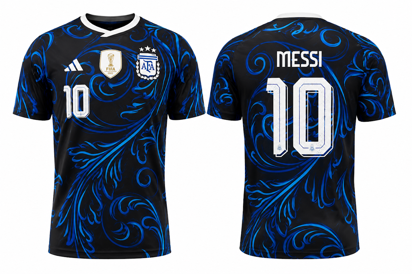 Jerseyjunction Argentina Black Special Edition Jersey โ Custom Name & Number Football Jersey