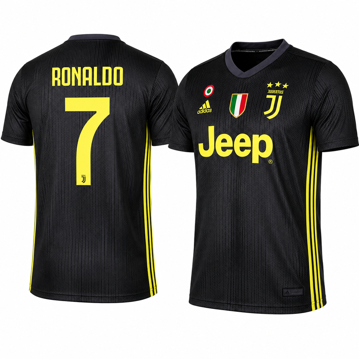 Cristiano Ronaldo #7 Juventus Black Away Jersey | Custom Name & Number Football Shirt