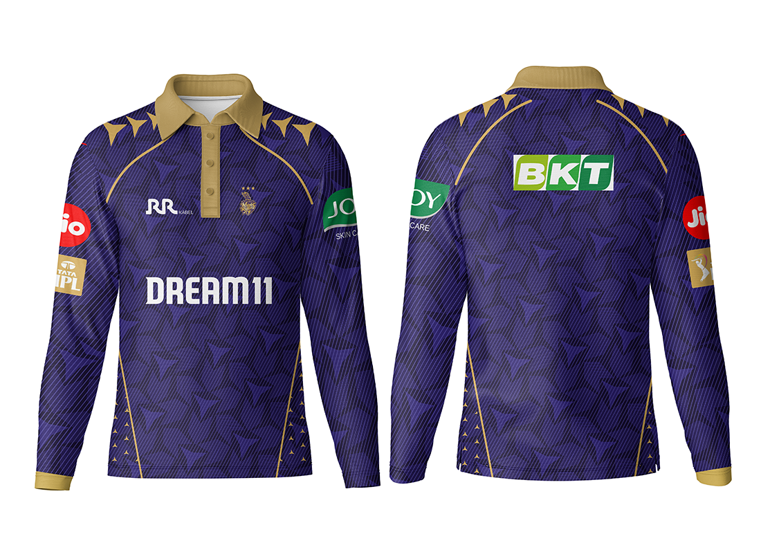 Kkr Full sleeve polo neck customized jersey