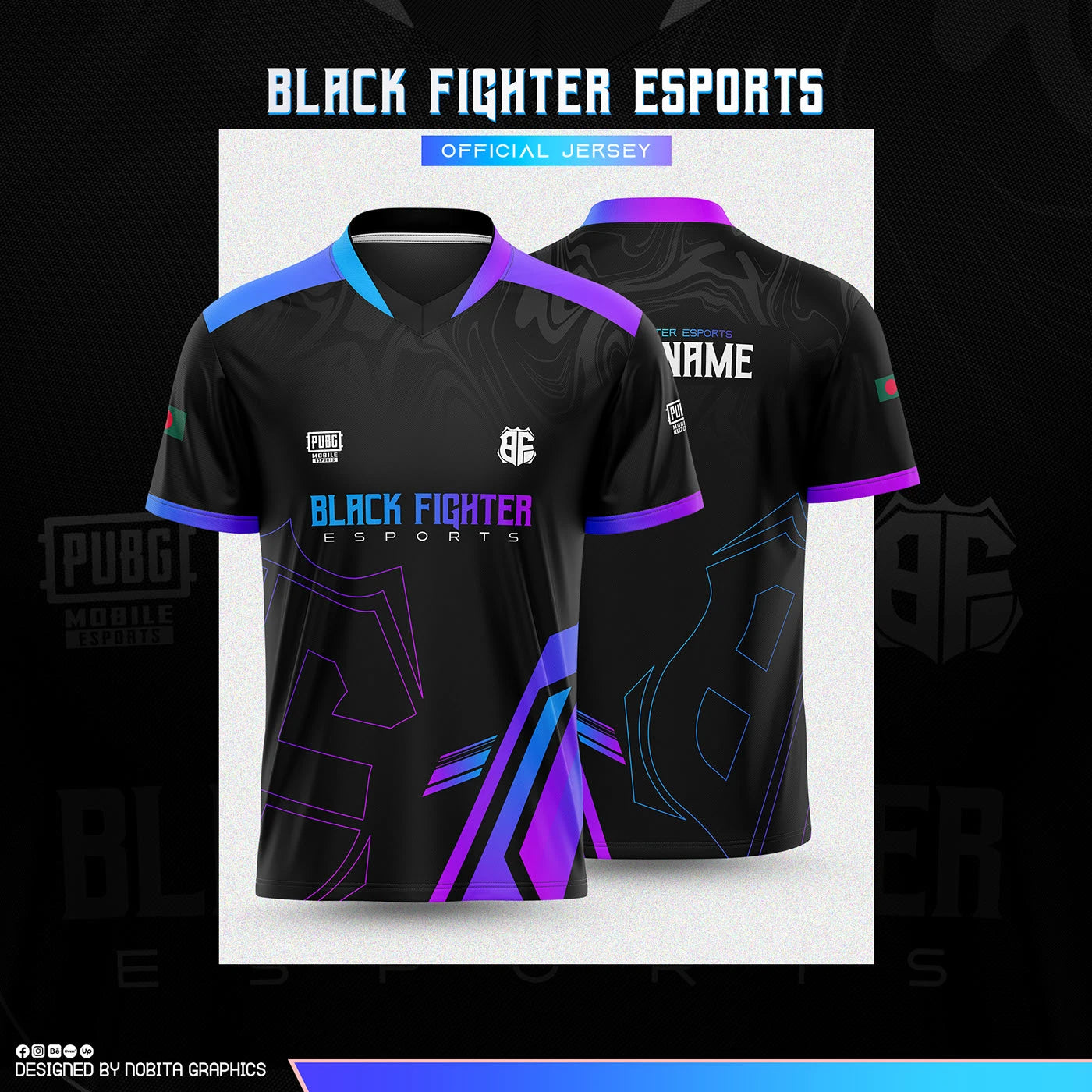 Black fighters black Customized Esports Gaming Jerseys – Add Name