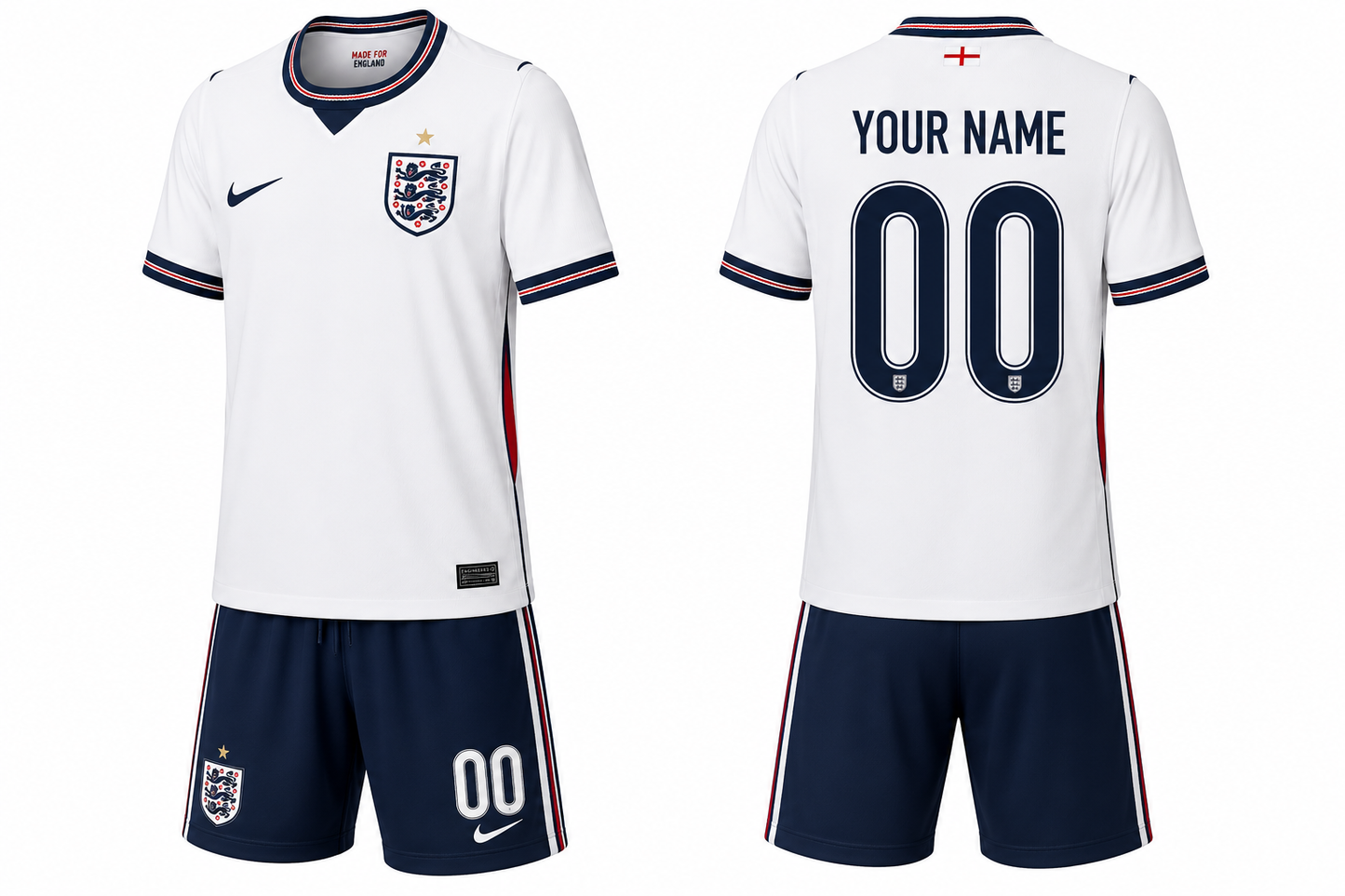 Jerseyjunction England 2026 Home Jersey with shorts