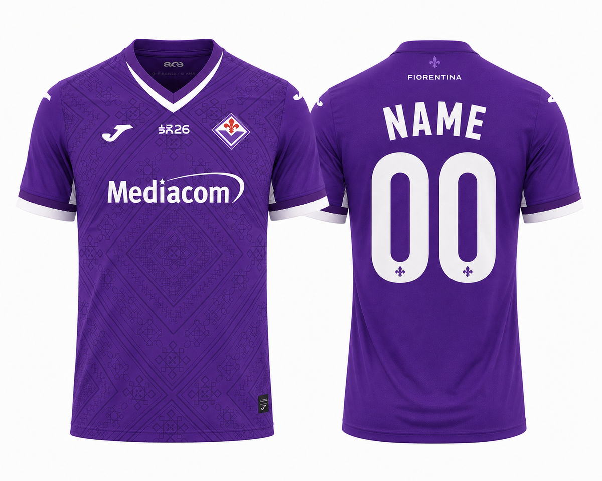 JerseyJunction Fiorentina 26-27 Centenary Home Kit print your name number