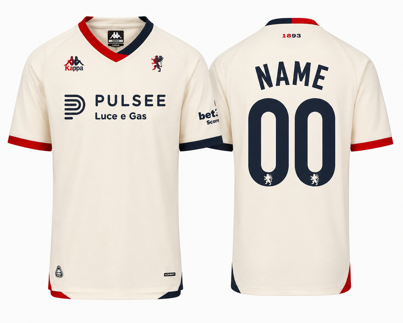 JerseyJunction Genoa 26-27 Away Kit print your name number