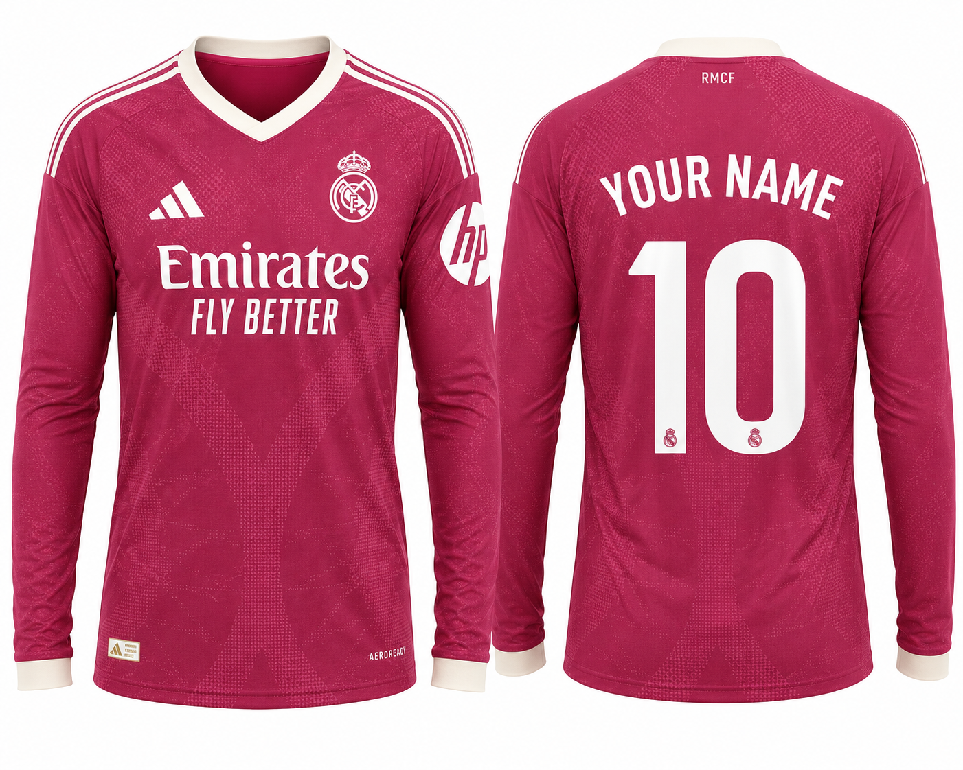 JerseyJunction Pink Real Madrid 26-27 Third Kit full sleeves print your name number
