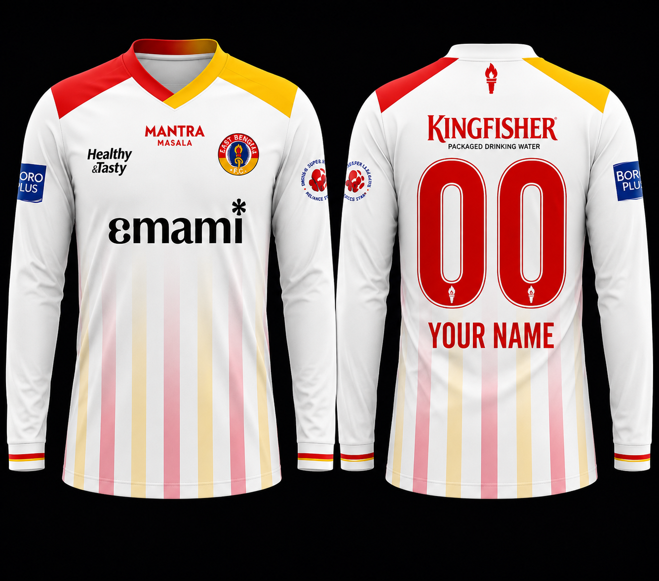 JerseyJuntion Customized East Bengal white full sleeves jersey