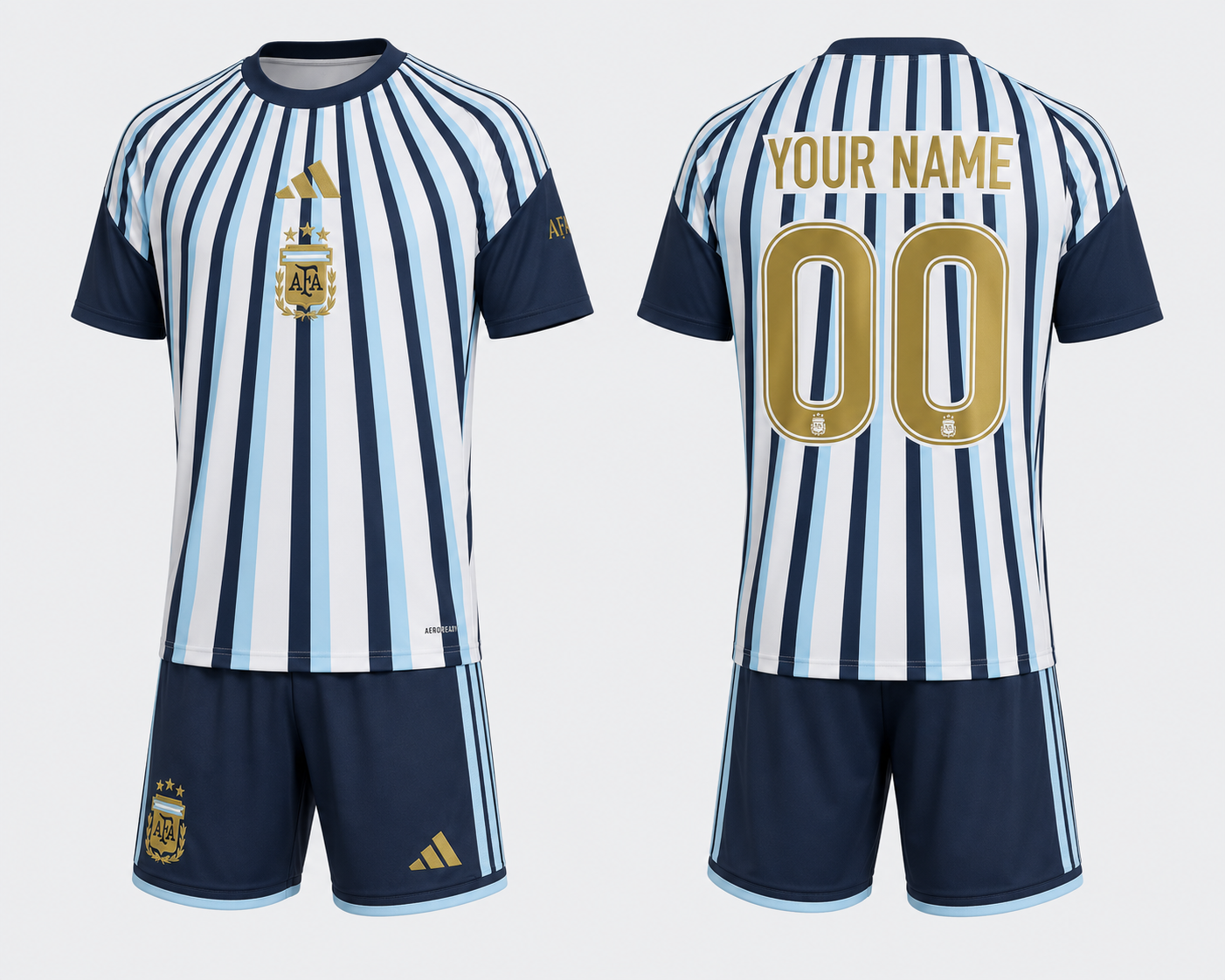 Jersey Junction Argentina 26 Home Pre Match Jersey with shorts your name number