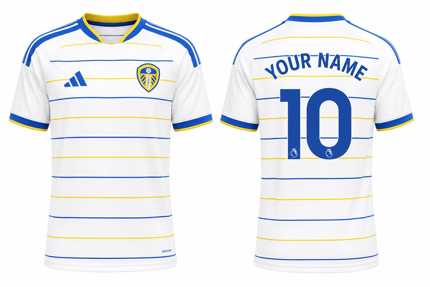Jersey Junction Leeds United 26-27 Home Kit print your name number