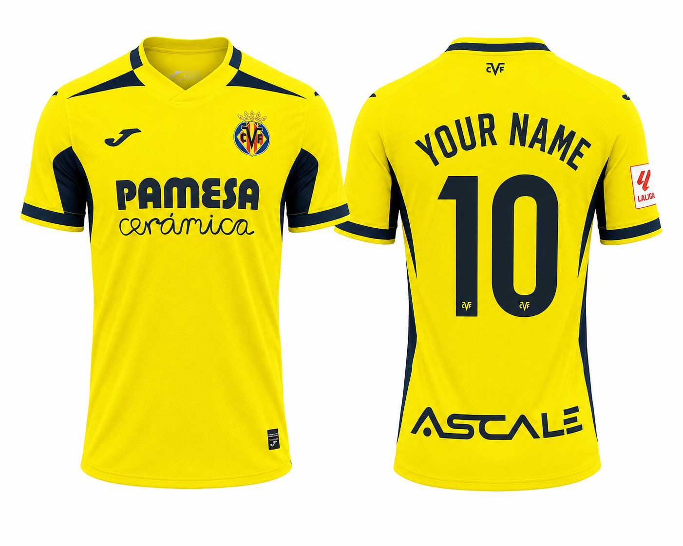 JerseyJunction Villarreal 26-27 Home Kit print your name number