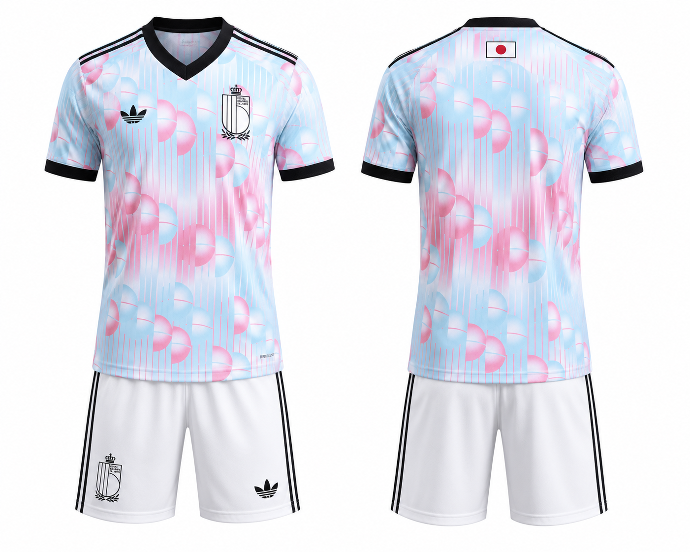 Jerseyjunction Belgium 26 Away Jersey with shorts customizable