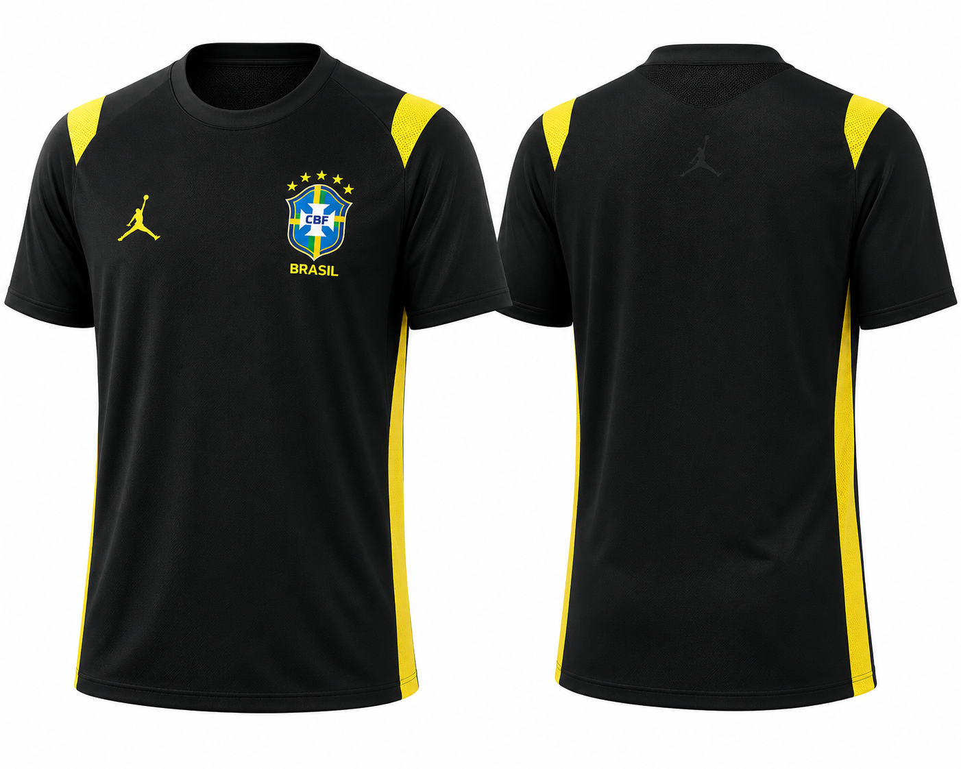 JerseyJunction Brazil Black Training Jersey 2026 โ Custom Name & Number
