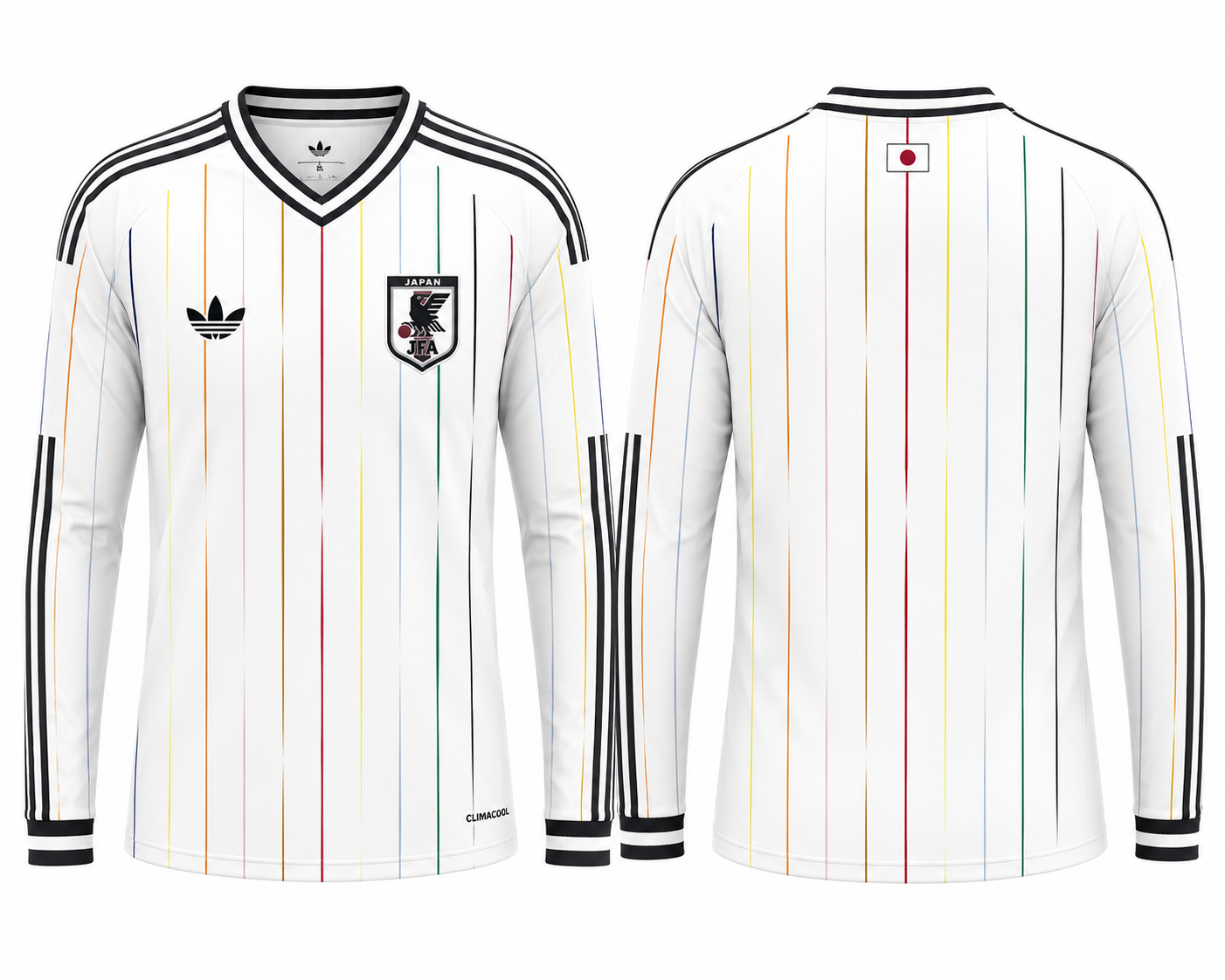 JerseyJunction Japan White Full Sleeve Football Jersey 2026 โ Custom Name & Number