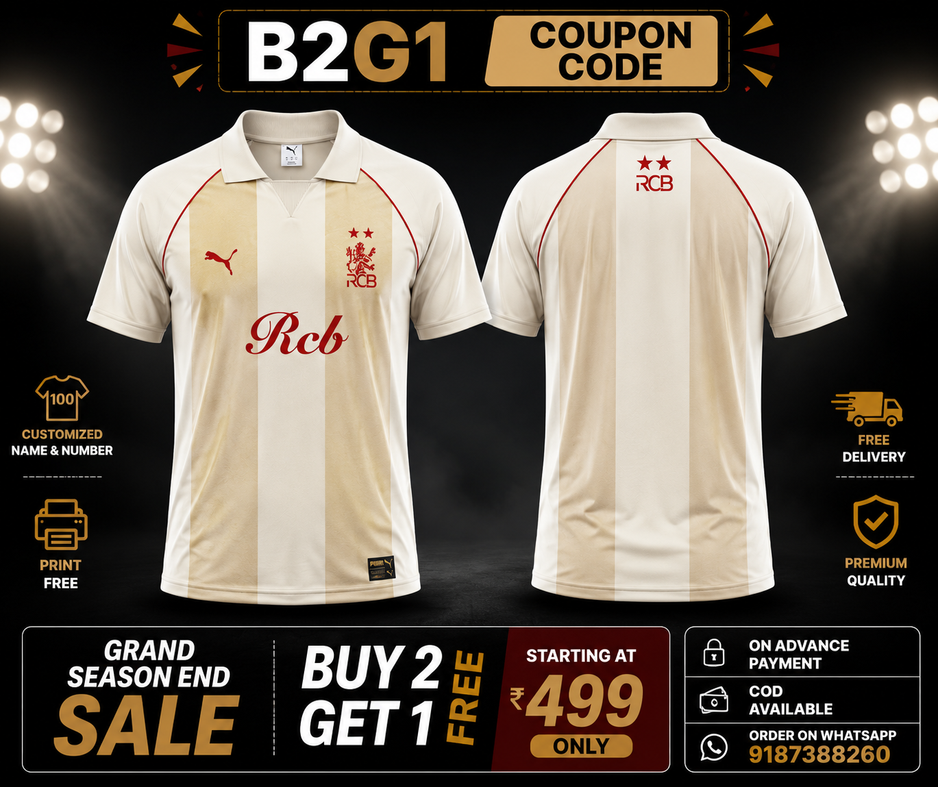 JerseyJunction Customized RCB latest 2026 jersey Half Sleeves 2 stars travel jersey white