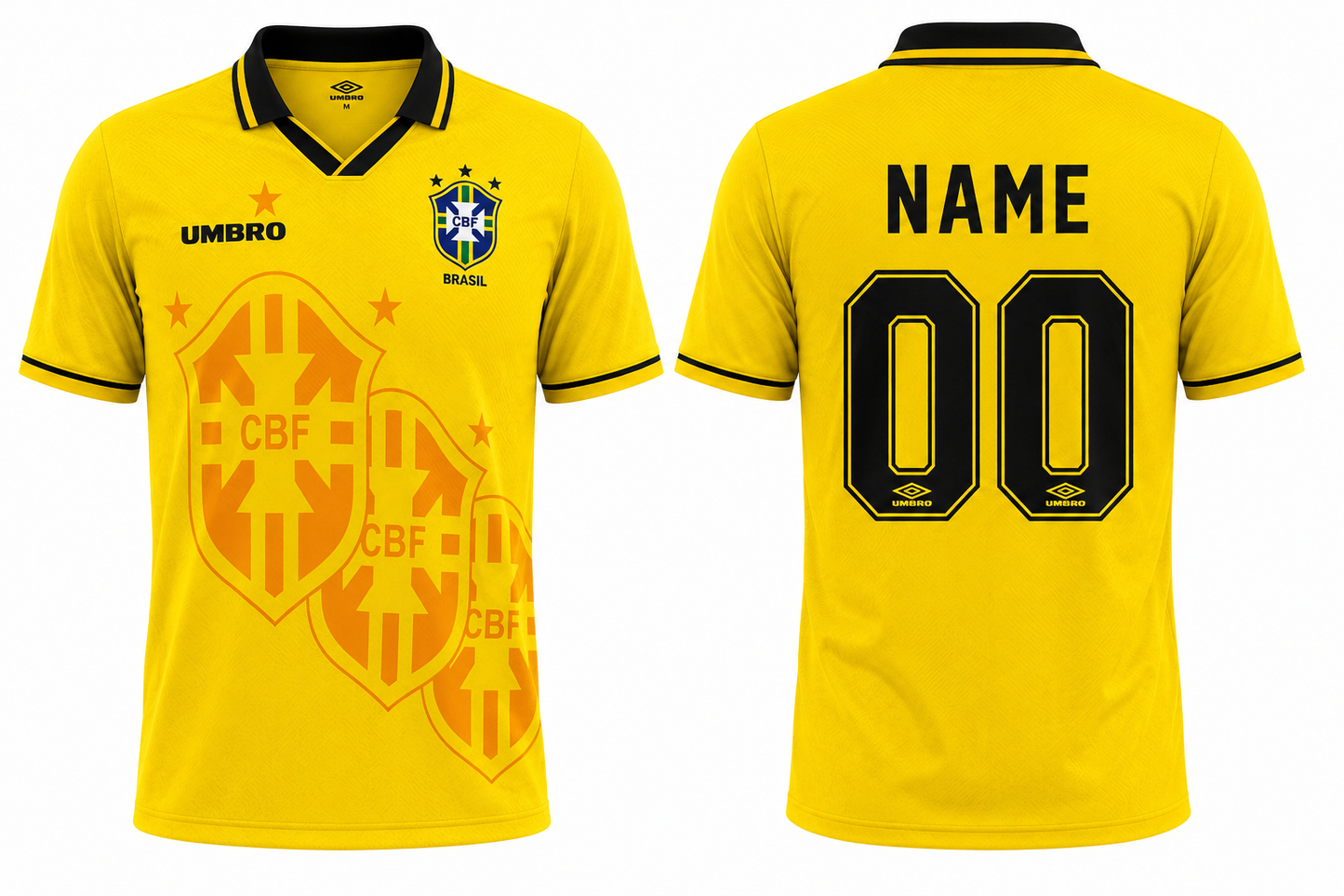 Jerseyjunction Brazil 1994-95 UMBRO Home Retro Jersey Custom Name & Number