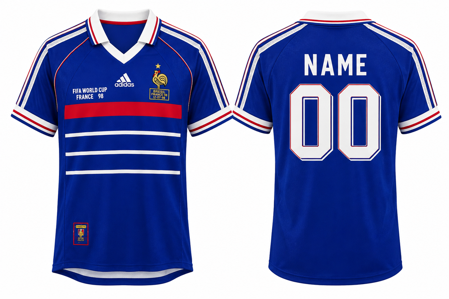 Jerseyjunction France 1998 World Cup Home Retro Jersey| Custom Name & Number