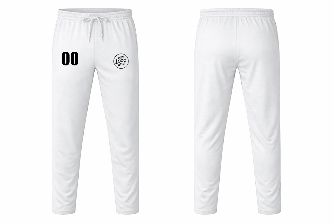Customized White Track Pant with Logo, Number & Design Printing