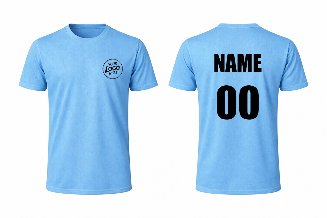Customized Skyblue Jersey with Logo, Number & Design Printing