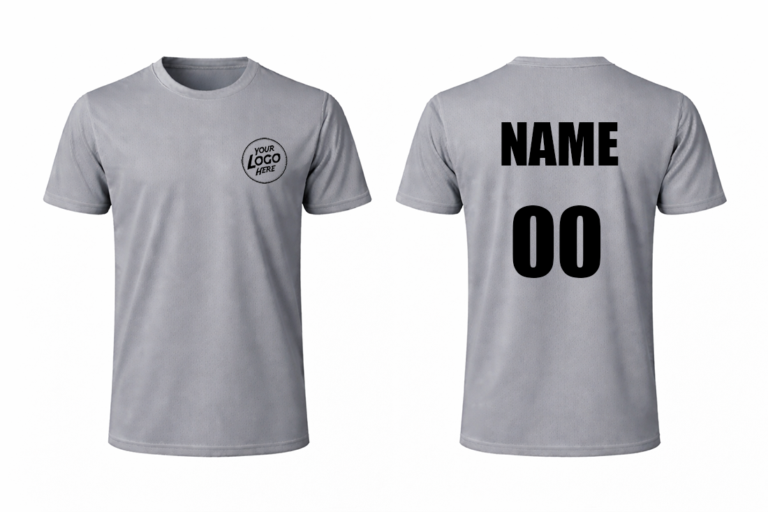 Customized Grey Jersey with Logo, Number & Design Printing
