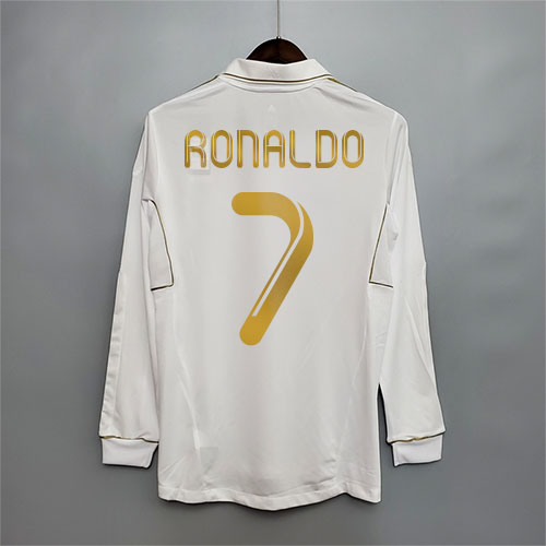 Real Madrid Home Ronaldo 11 12 Retro Jersey Full Sleeves