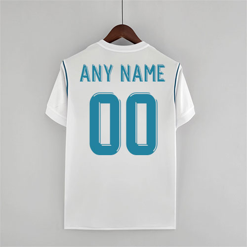 Real Madrid Home 2017 18 Retro Jersey Customisable