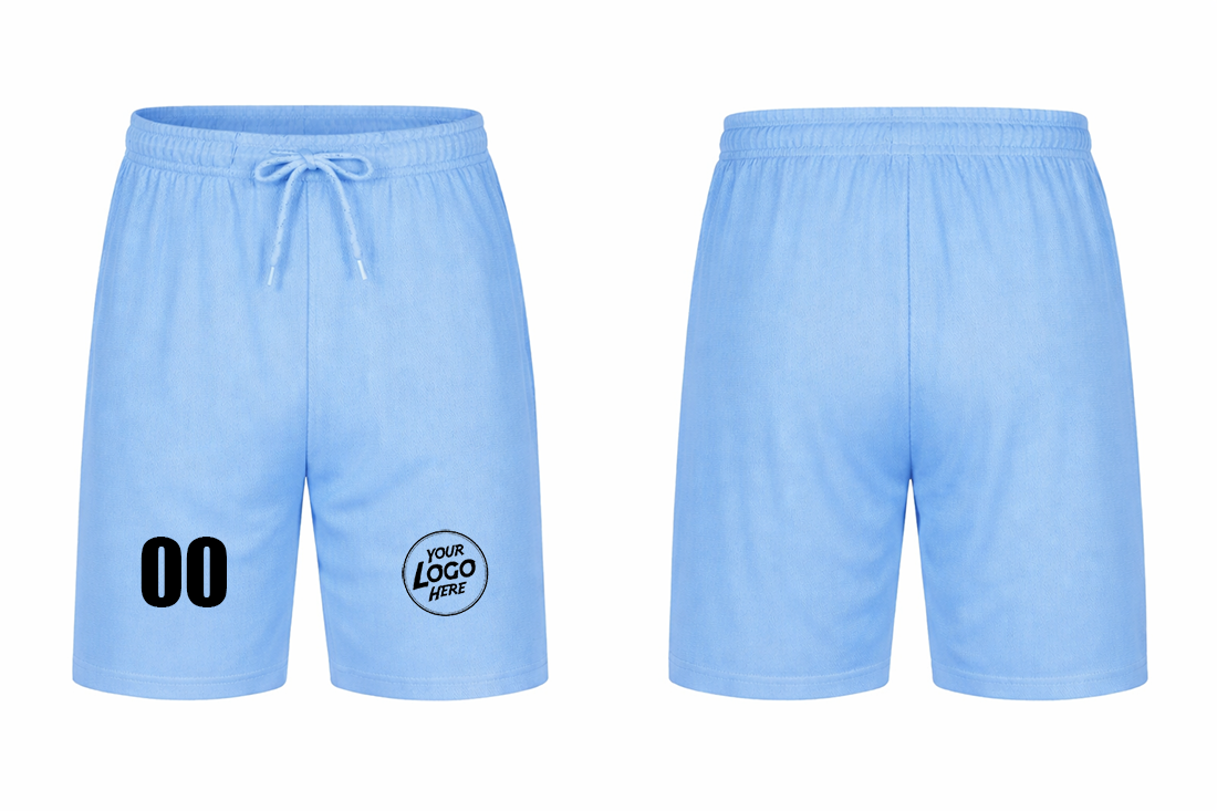 Customized Skyblue Shorts with Logo, Number & Design Printing