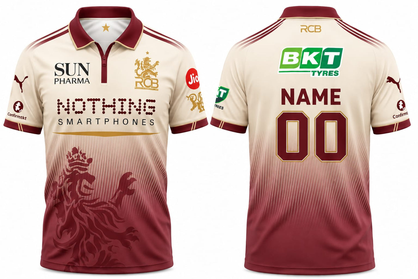 JerseyJunction Customized RCB Jersey Concept cream and maroon