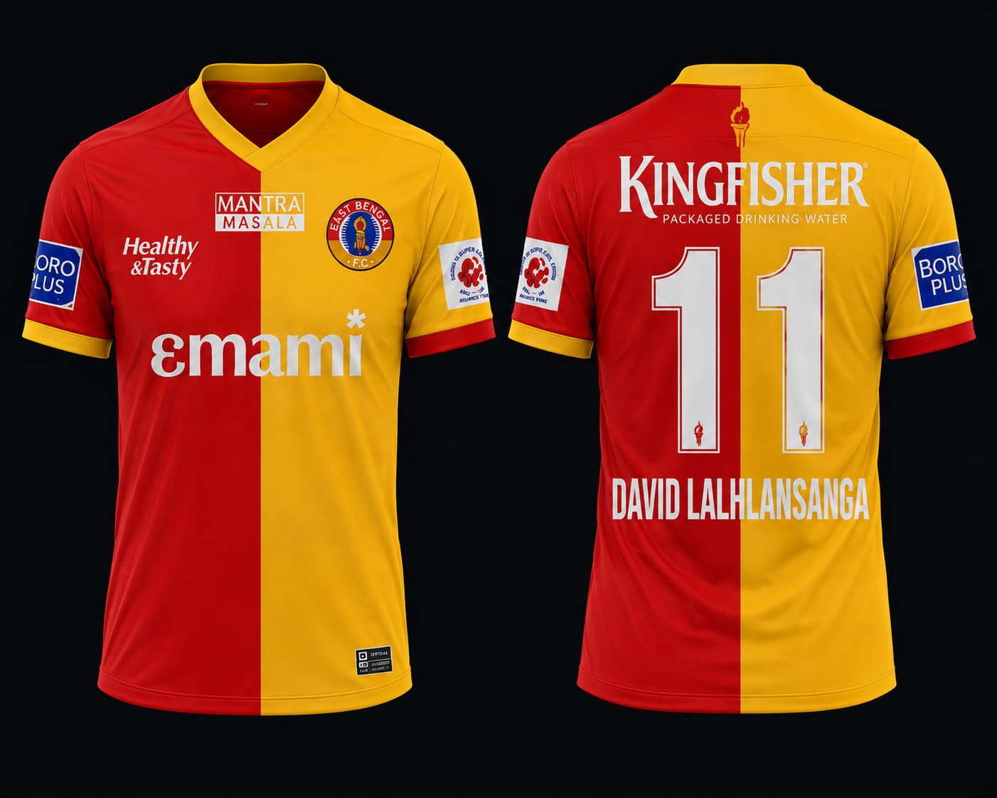 JerseyJuntion Customized Replica East Bengal jersey DAVID LALHLANSANGA