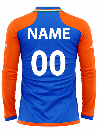 JerseyJunction Customized India 2025 Asia cup Polo neck full sleeve jersey