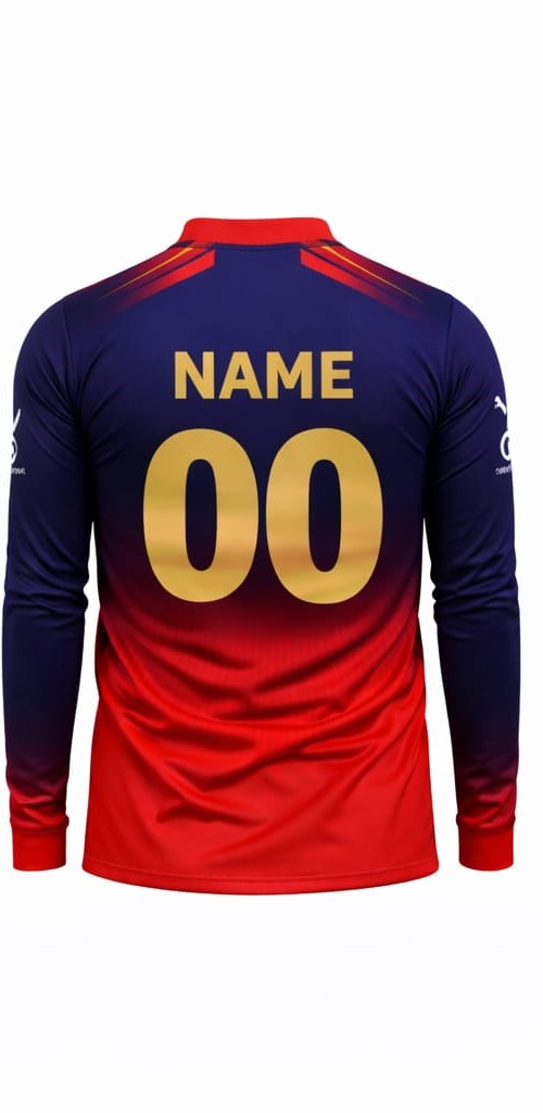 JerseyJunction Customized RCB latest 2026 Jersey Full Sleeves Collar V Neck