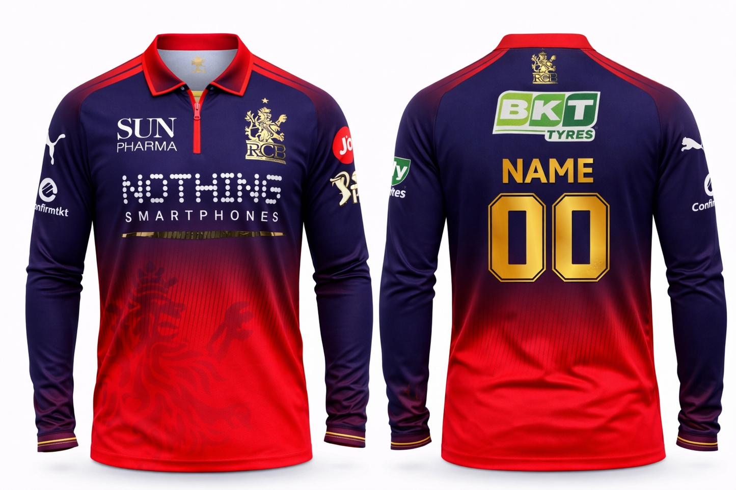 JerseyJunction Customized RCB latest 2026 jersey Full Sleeves sublimation print name number