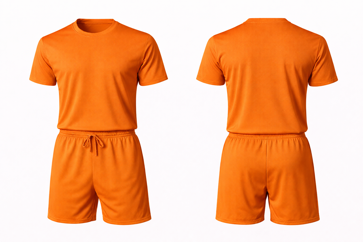 Plain orange jersey with shorts
