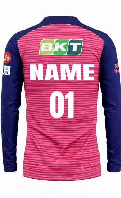 JerseyJunction Customized Rajasthan Royals polo neck full sleeves Replica Jersey 2022