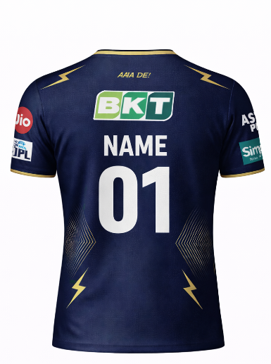 JerseyJunction GT Gujrat titans half sleeve V neck customized jersey