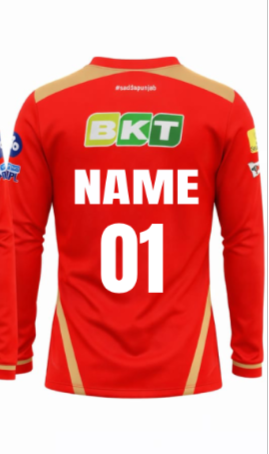 JerseyJunction customized Punjab Kings IPL Jersey 2024 full sleeves round neck