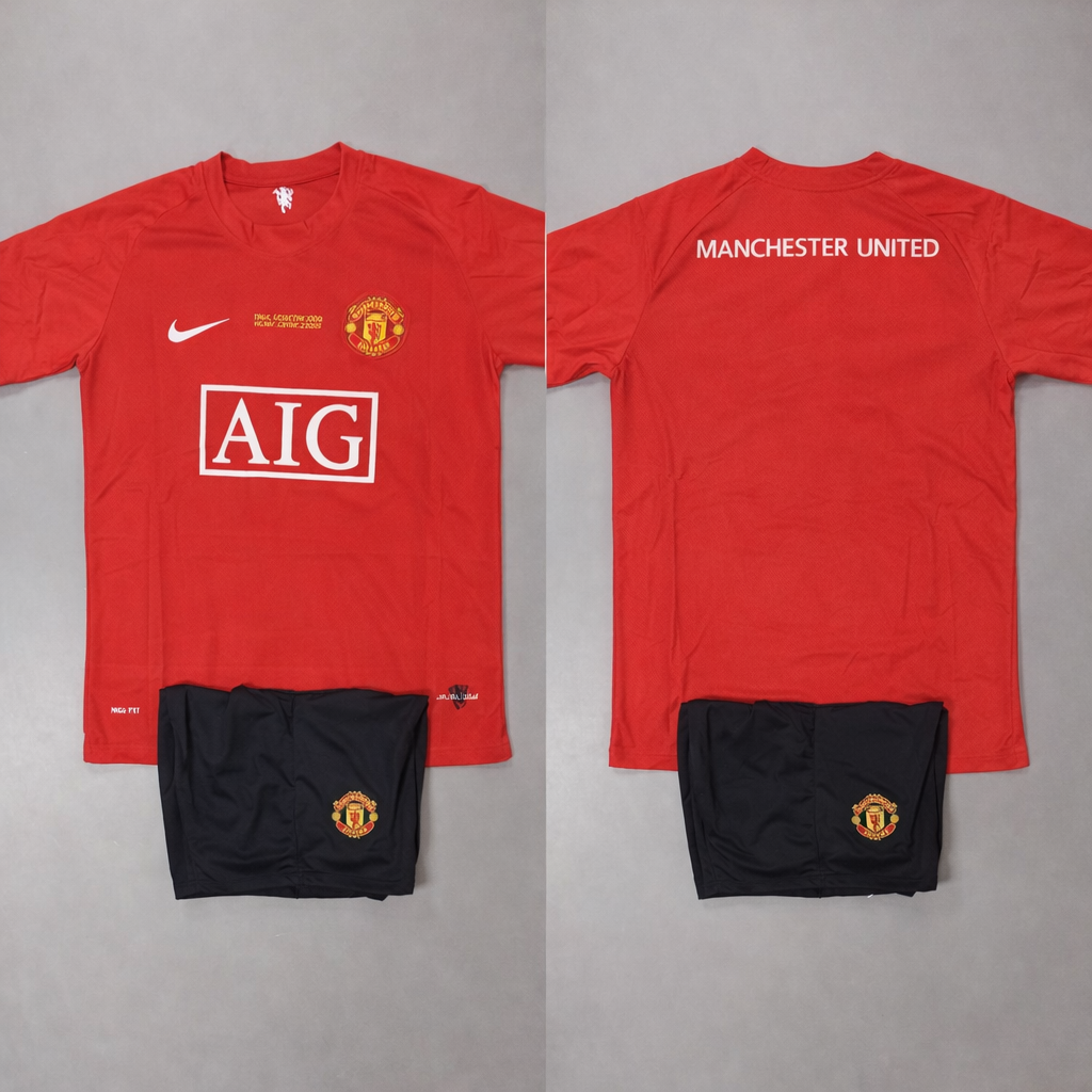 JerseyJunction Manchester United Home 2008 Retro Jersey with Shorts