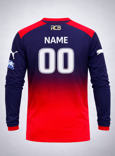 JerseyJunction Customized RCB Royal challengers Bangalore Jersey design V Neck full sleeve 2026
