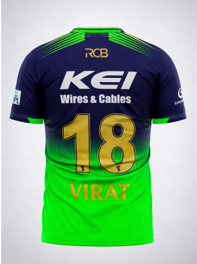 JerseyJunction Customized RCB Royal challengers Bangalore Jersey design V Neck 2025 Green