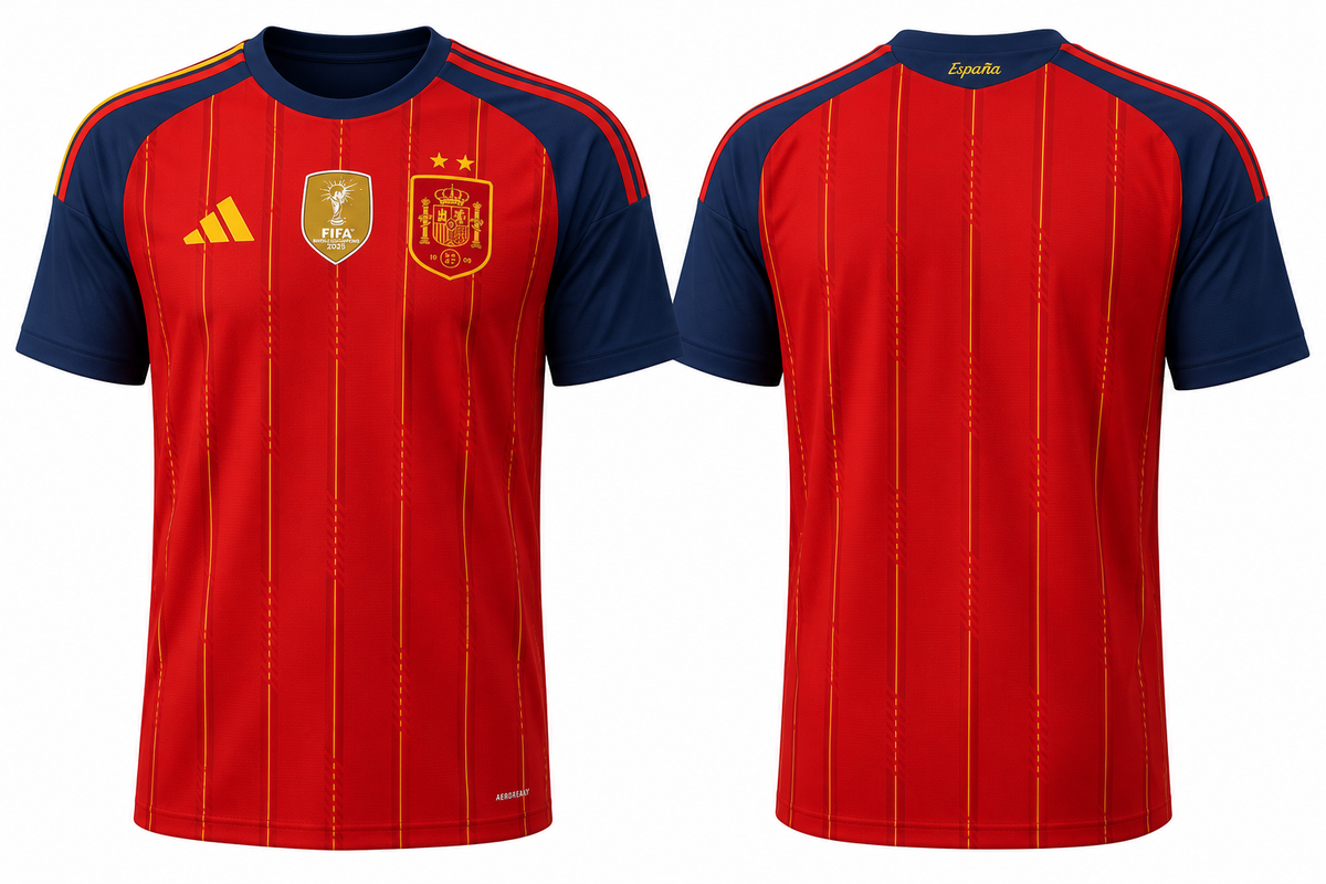 Spain Home jersey print your name number 2 stars champions