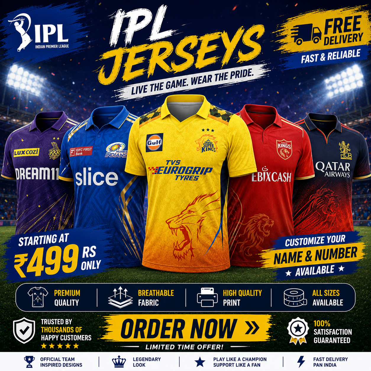 Customized IPL Jerseys print your name number – jerseyjunction