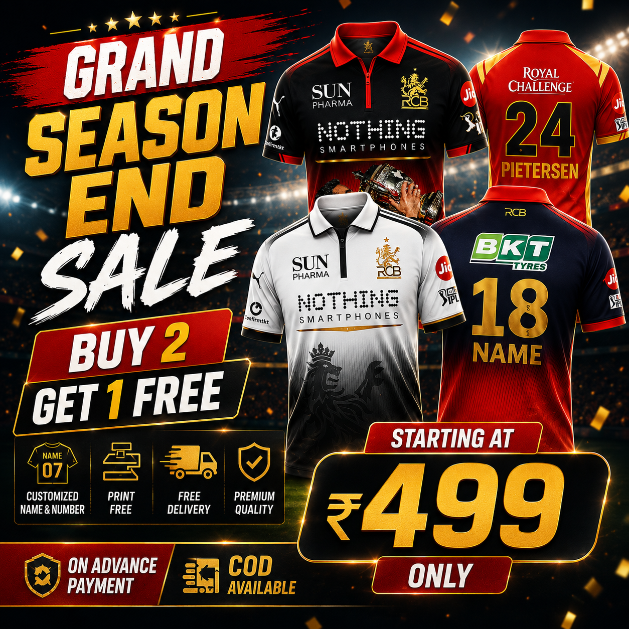 RCB FAN JERSEYS COLLECTIONS