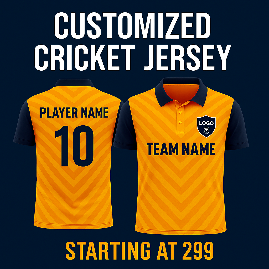 Customized Cricket Jerseys - Print your name,number logo etc