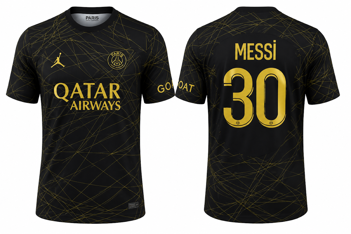 Jerseyjunction PSG Black Gold Special Edition Jersey – Custom Name & Number Football Jersey