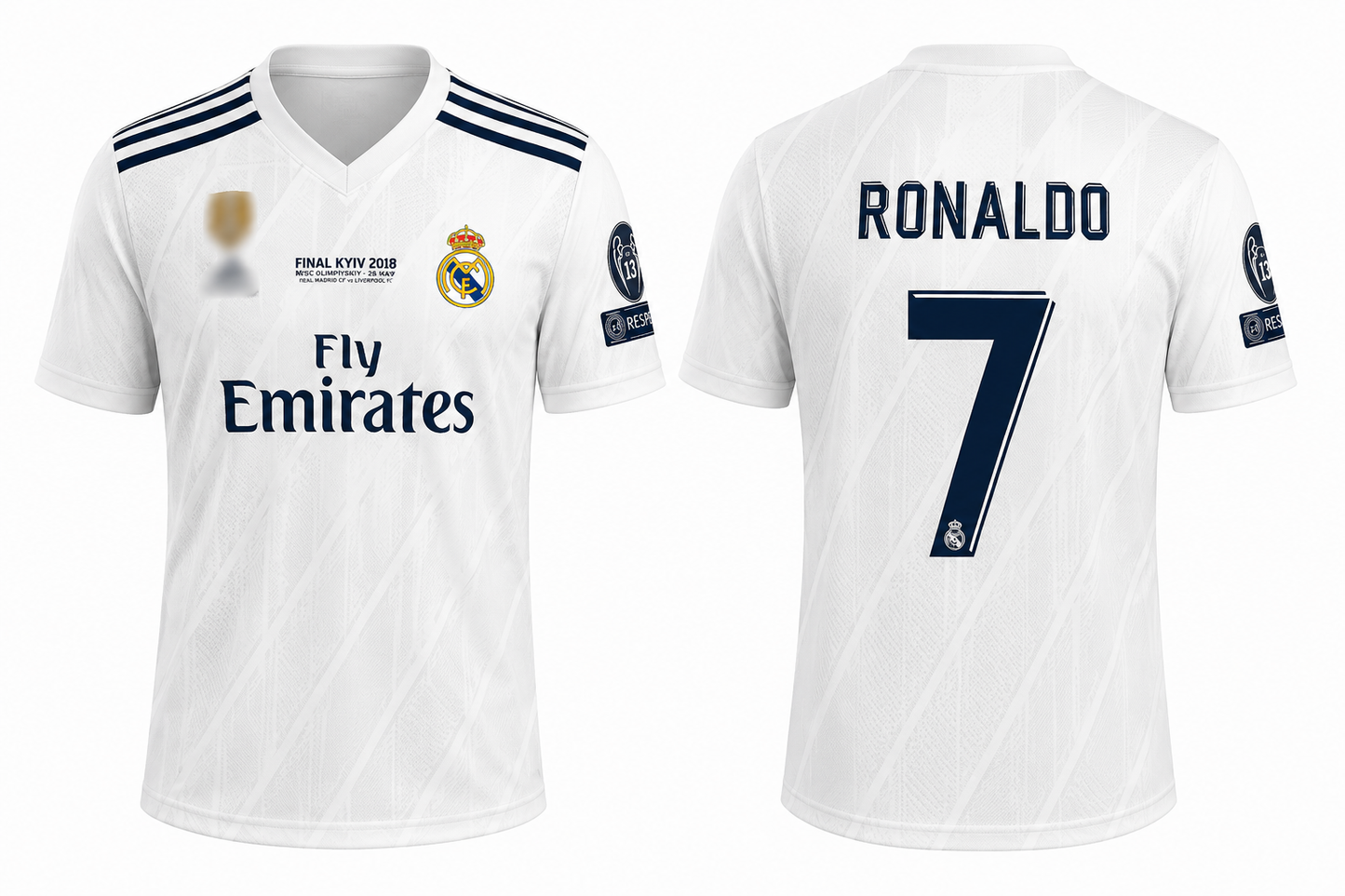 Cristiano Ronaldo #7 Real Madrid 2018 Final White Jersey | Custom Name & Number Football Shirt