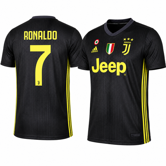 Cristiano Ronaldo #7 Juventus Black Away Jersey | Custom Name & Number Football Shirt