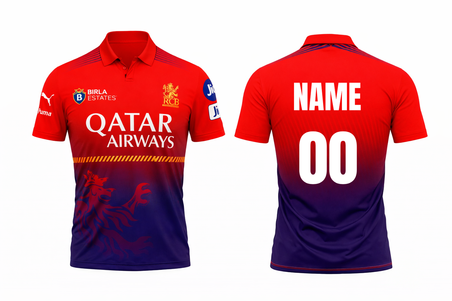 JerseyJunction Customized Bengaluru IPL polo neck practice jersey Jersey 2025