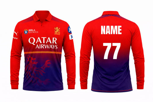JerseyJunction Customized Bengaluru IPL Jersey 2025 polo neck half sleeve practice jersey