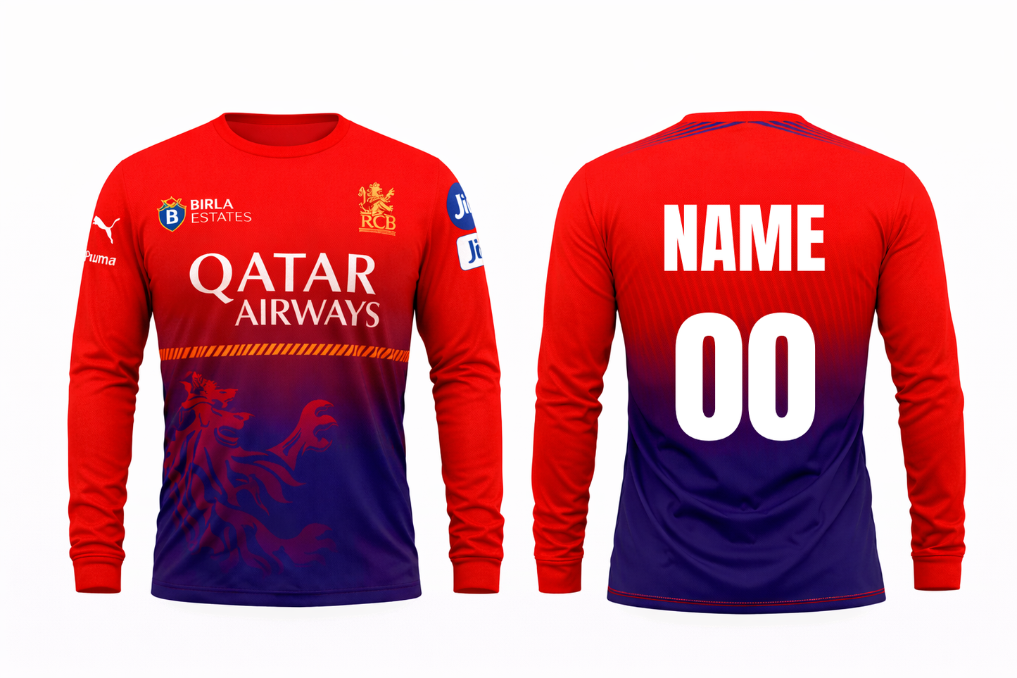 JerseyJunction Bengaluru IPL Jersey 2025 round neck full sleeve practice jersey