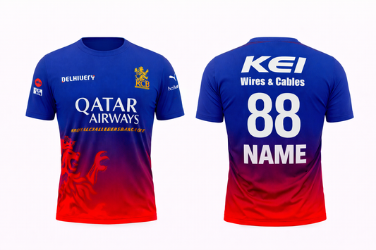 JerseyJunction Customized Bengaluru IPL Jersey 2024 round neck half sleeve