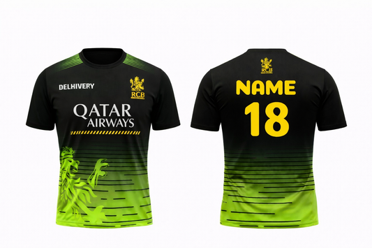 JerseyJunction Customized Bengaluru IPL Jersey 2024 round neck half sleeve green jersey