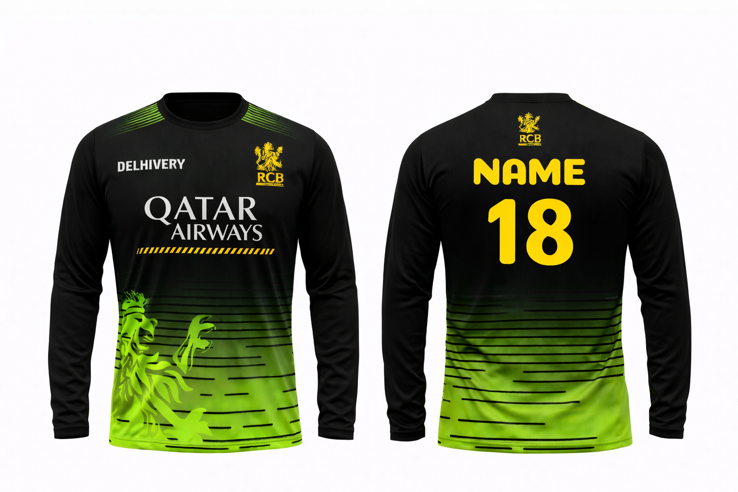 JerseyJunction Customized Bengaluru IPL Jersey 2024 round neck full sleeve green jersey